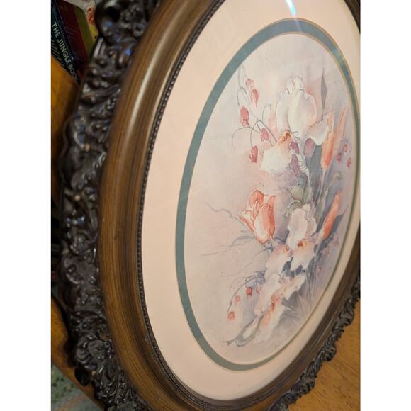 Barbara Mock Authentic Print Art in Beautiful Wooden Sculpted Frame - Picture 3 of 12